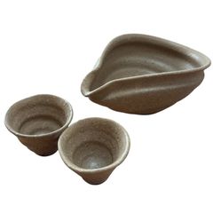 楽焼　らくやき　煎茶　湯冷まし　湯のみ　2客　セット