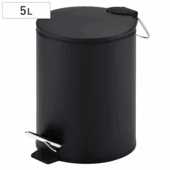 ゴミ箱 5L マイトラッシュ ペダルペール ブラック （ ごみ箱 5リットル ステンレス ペダル式 コンパクト ふた付き 丸型 分別 スタイリッシュ リビング キッチン トイレ 玄関 デスク下 インナーバケツ付 静音 小さい シンプル ）のサムネイル