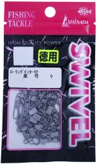 新品 イシナダ釣工業(Ishinada) インター付ローリングサルカン 徳用パック 黒 S-08