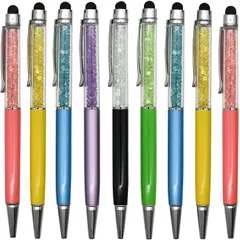 【今売れています】クリスタル 静電容量 ダイヤモンド タッチスクリーン ボールペン 12本セット 0.5mm タッチペン 油性 黒インク おしゃれ スタイラス かわいい 文房具 ギフト Maydahui プレゼント 子供 学生