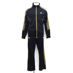 【超美品】アディダス adidas climaliteセットアップ  黒金 adidas - 美品 adidas光沢ジャージセットアップ 黒×金 Sの通販