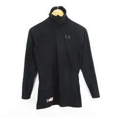 アンダーアーマー UNDER ARMOUR MBB4500 インナーシャツ 長袖 タートルネック ロゴ ストレッチ LG ブラック ベースボールウェア ※EKM