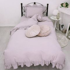 シーフィールド フリル 布団カバー3点セット シングル シングルロング S 大人可愛い くすみカラー ピーチシフォン 枕カバー シーツ 掛け布団カバー 丸洗い可 Anell SN-23-300-01-99-18