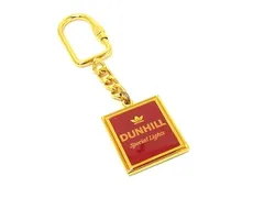 ■極美品■ dunhill ダンヒル キーホルダー バッグチャーム キーチャーム レディース メンズ レッド系×ゴールド系 DK3204