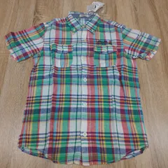 未使用タグ付き。ミキハウス　DOUBLE.B。ダブルビー。キッズ半袖チェックシャツ。140サイズ。。