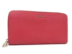 ■美品■ FURLA フルラ バビロン レザー ラウンドファスナー 長財布 ウォレット 札入れ 小銭入れ カード入れ レディース レッド系 DK6015
