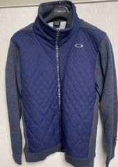 OAKLEY オークリー　スカル  ゴルフウェア　ジャケット　XL 青xグレー