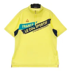 サイズ：L LE COQ GOLF ルコックゴルフ  ハーフジップ 半袖Tシャツ  イエロー系 [240101455317] ゴルフウェア メンズ ストスト