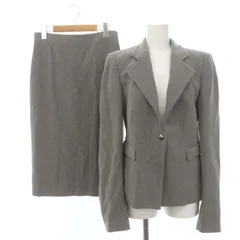 エンポリオアルマーニ EMPORIO ARMANI ジャケット スカート セットアップ テーラード ブレザー シングル ひざ丈 タイト バックファスナー ウール 40 M グレー/YQ ■OSのサムネイル