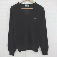 ◇ LACOSTE ラコステ Vカットネック 長袖 ニット セーター サイズL ブラック メンズ E  【1306050024041】