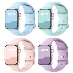 新品 【4枚入り】Knossen コンパチブル Apple Watch バンド 38mm 40mm 41mm 42mm 44mm 45mm 46mm 49mmアップルウォッチ バンド シリコン製 スポーツバンド iWatch Series 10 9 8 7 6
