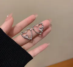 両耳　ピンクハートイヤリング  ピアス　＃67