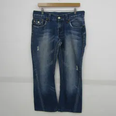 トゥルーレリジョン JOY 白タグ デニムパンツ ジーンズ ジーパン メンズ ROW30 SEAT33サイズ ブルー TRUE RELIGION 【中古】のサムネイル