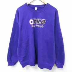 XL/古着 長袖 スウェット メンズ MLB クルーネック 紫 パープル 25mar05 中古 スエット トレーナー トップス