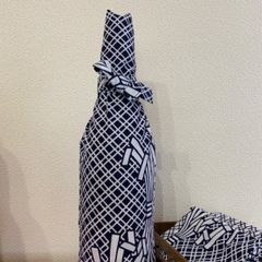 日本酒　贈答用袋　紺×白　一升瓶用の袋