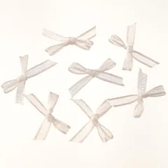 ネイルパーツ リボン 白 小さめ 20mm 100個 3D デコパーツ ミニ ハンドメイド 手芸 パーツ BD3748