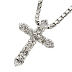 【本物保証】 新品同様 クロス ネックレス 約10.5g プラチナ Pt850/900 メレダイヤモンド 1.00ct 十字架 ベネチアン ノーブランド No brand