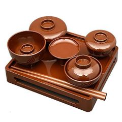 ブラウン 【ひるた仏具店】仏膳椀 ブラウン 4.5寸 幅15.8×奥行13.5×高 