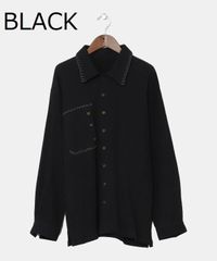 シャツ コットン 綿 ステッチ 男女兼用 インド チャイハネ アミナ 秋 IDS-4336 ｼｪﾊﾟﾍﾞM-SH-S