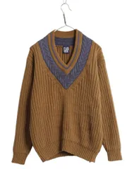 【お得なクーポン配布中!】 90s OLD GAP チルデン チャンキー ニット セーター メンズ S / 古着 オールド ギャップ 紺タグ Vネック ヘビーウェイト コットン リブ編み