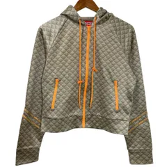 美品 DIESEL ディーゼル AWST-DANA-HT22 ロゴ総柄 ジップ パーカー Sベージュ レディース 古着 中古 USED