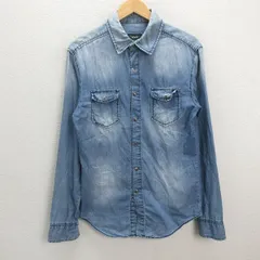 z■ザラマン/ZARAMAN デニムシャツ 長袖【M】青/men's/52【中古】