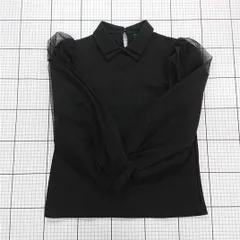 ◇ ⊇ FRIFUL チュール パフスリーブ トップス カットソー サイズS ブラック系 レディース E  【1509100080374】