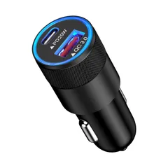 新品 超小型 シガーソケット シガーソケット カーチャージャー カーチャージャー 2ポート タイプc usb アルミニウム合金製造 充電器 充電器 車載充電器 車 車 12V/24V PD+QC シガーライター Type-C USBとシガーソケット iPhon