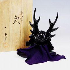 加藤一冑作 ミニチュア 兜 本田忠勝 鹿角の兜