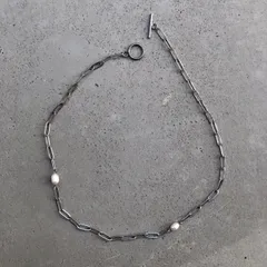 ステンレス ネックレス メンズ パール トレンド 太め チェーン マンテル