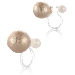 【人気商品】アレルギー対応 イヤリング コットンパール 樹脂 [R-days代官山] ノンホールピアス 結婚式 レディース 日本製