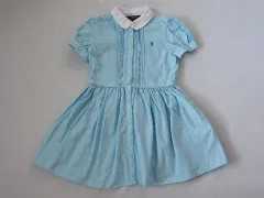 ポロ ラルフローレン polo ralph lauren アウトレット 子供服 女の子 6歳 約 120cm 半袖 ワンピース スモールポニー 水色 春 夏 ★3 ガールズ 女児 キッズ 【中古】 ユーズド リサイクル こども