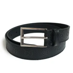 良品✨ GUCCI グッチ GG柄 レザー ベルトシルバー金具 ブラック 黒 GUCCI グッチシマ レザー ベルト GG柄 黒 ブラック 革 114984
