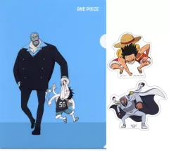 【中古】クリアファイル モンキー・D・ルフィ＆モンキー・D・ガープ A4クリアファイル＆ステッカーセット 「一番くじ ワンピース 白ひげ海賊団～オヤジと息子たち～」 I賞