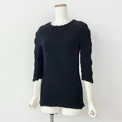 35c14 me ISSEY MIYAKE  ミー イッセイミヤケ 日本製 カリフラワー トップス 長袖 チュニック カットソー MI34FK512  ブラック コットン MADE IN JAPANのサムネイル