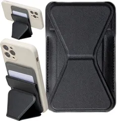 Splenno 互換品 MagSafe カードケース スマホ スタンド グリップ iPhone 16 15 14 13 12 対応 2枚収納(ブラック)