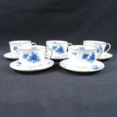 極美品 大倉陶園 ブルーローズ カップ＆ソーサー 4客セット 金縁 皇室 