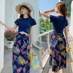 セパレート 水着 3点セット 青色  女性  婦人  水着  スイムウェア