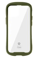 iFace Reflection iPhone 13 mini ケース クリア 強化ガラス (カーキ)【アイフェイス アイフォン 13mini カバー 透明 耐衝撃 米国MIL規格取得 ストラップホール付き】 [iPhone 13 mini専用・カーキ]