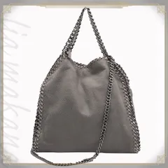 【中古】STELLA McCARTNEY ステラ マッカートニー ファラベラ ミニ バッグ ハンドバッグ ショルダーバッグ 2WAY 肩掛け 斜め掛け グレー ファブリック チェーン シルバー金具