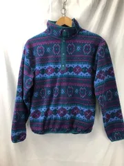 70’s L.L.Bean 1/3スナップボタン 総柄プリント フリース プルオーバー 05103004　01