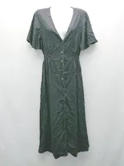 ◇ ZARA ザラ シンプル カジュアル きれいめ かわいい 無地 半袖 ロング丈 ワンピース サイズS ブラック レディース E  【1307040049884】