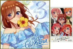 【中古】グッズセット 中野三玖 描きおろしイラストミニ色紙 高校生ver.＆チェキ風ステッカー 「五等分の花嫁*」 入場者特典 第3弾