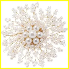 【人気商品】Coollooda コサージュ フォーマル ブローチ パール 卒業 入学 結婚式 レディース セレモニー ママ 入園 大きめ華やか ホワイト 8cm