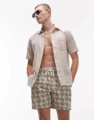 【送料無料】 ルーカ メンズ ハーフパンツ・ショーツ 水着 RVCA LA Eye floral elastic waist swim shorts in light khaki Green