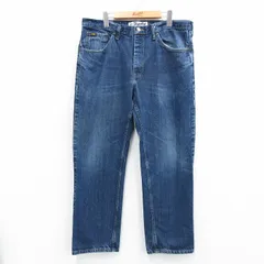 W38/古着 リー Lee ジーンズ メンズ ヒゲ コットン 濃紺 ネイビー デニム 25jul18 中古 ボトムス ジーパン Gパン ロング パンツ