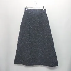 ◇ Θ NATURAL BEAUTY BASIC 裏地レオパード柄 ロング Aライン スカート サイズ S ネイビー レディース E  【1410290008799】