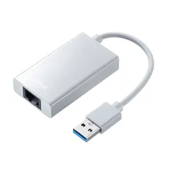 サンワサプライ 有線LANアダプタ USB A Gen1-LAN変換 USBハブ付き Gigabit対応 ホワイト USB-CVLAN3WN （1点）