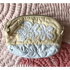 在庫一掃セール!!【正規品】バイカラーポーチ ホヌ ベージュ　 ハワイアンキルト ポーチ