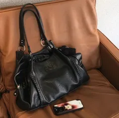 新品 韓国 as"on ason アズオン BONITA BIG BAG ショルダーバッグ トートバッグ ハンドバッグ レディース ブラック